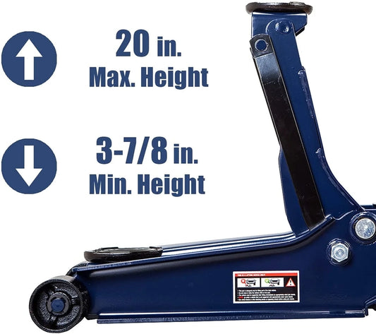 4 Ton Heavy Duty Low Profile Hydraulic Floor Jack Speedy Lift Garage Car Jack, Blue, W847U