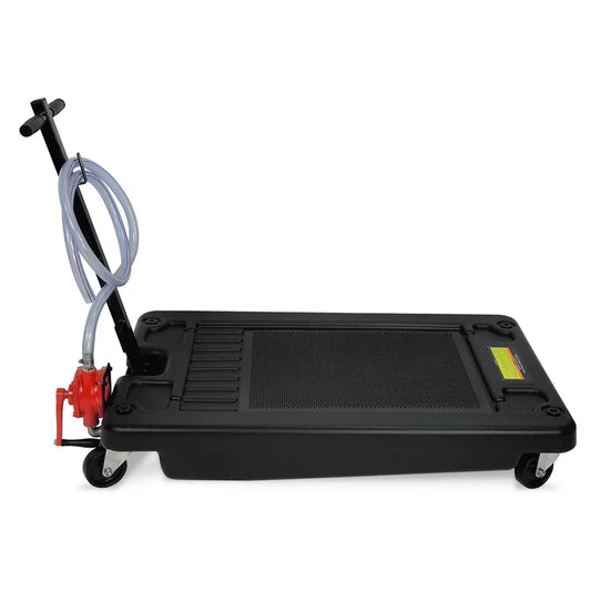 Oil Drain Container 17 Gallon w/Pump Hose Low Profile Car Drainer