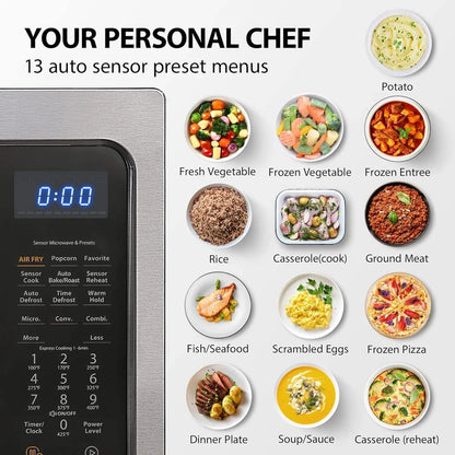 Toshiba 4-in-1 ML-EC42P, SS Countertop Microwave Oven, Smart Sensor, Convection, Air Fryer Combo, Mute Function