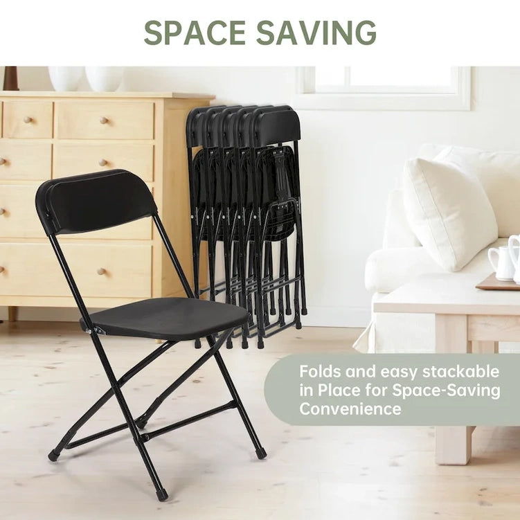 10 Pack Plastic Folding Chair 350lb. Capacity For Events Office Wedding Party Picnic Kitchen Dining