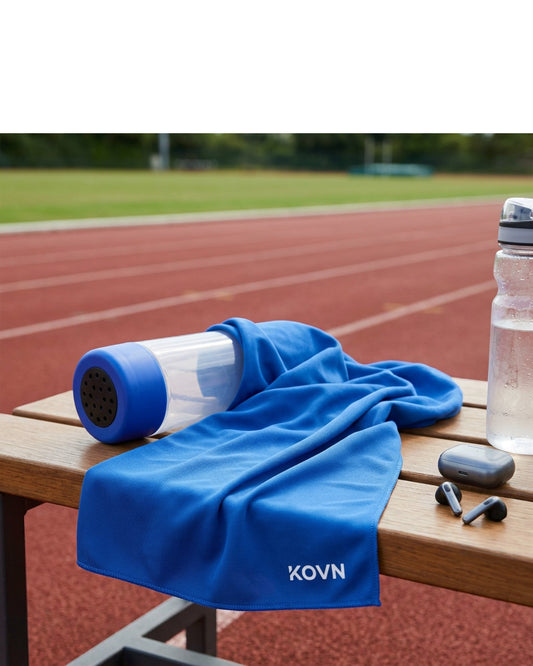 Kovn Cobalt Cooling Sports Towel 12 x 40 in with Case