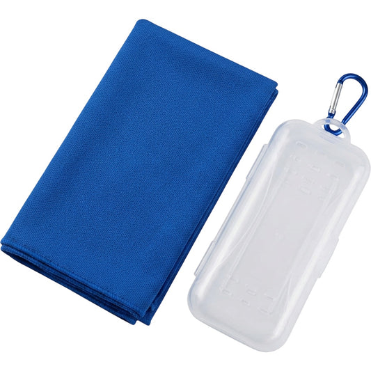 Kovn Cobalt Cooling Sports Towel 12 x 40 in with Case
