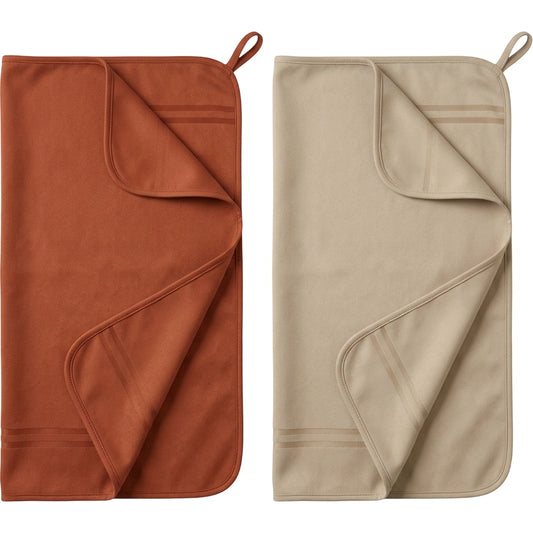 Kovn Compact Sports Towel Pair 45 x 25 cm Rust and Sand - Product view