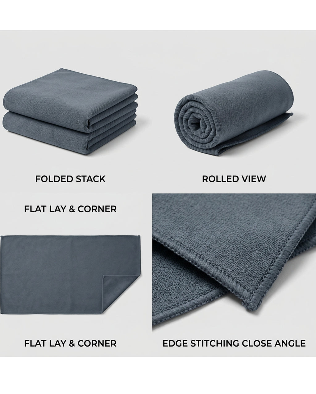 Kovn Slate Microfiber Gym Towel 16 x 32 in 2 Pack