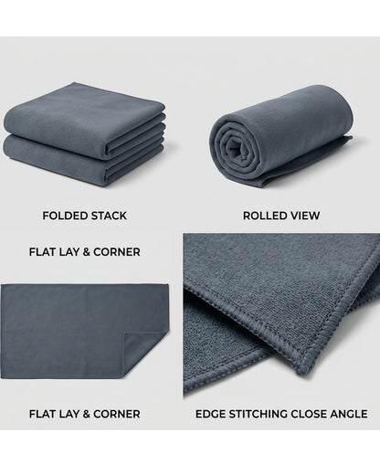 Kovn Slate Microfiber Gym Towel 16 x 32 in 2 Pack