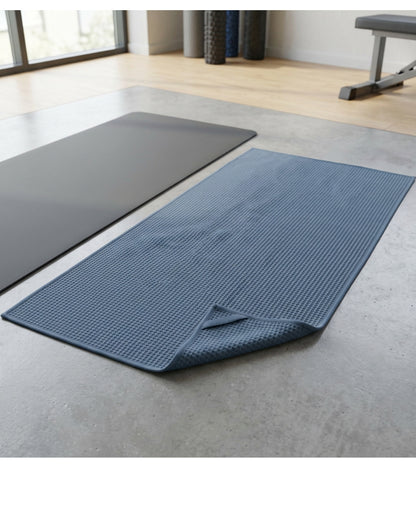 Kovn Waffle-Weave Training Towel 70 x 35 cm Slate Blue - Lifestyle view